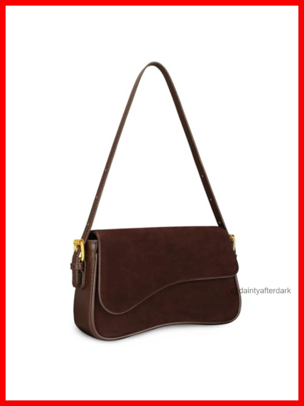 Suede Shoulder Bag Mini Hobo Handbag Adjustable Crossbody Purse